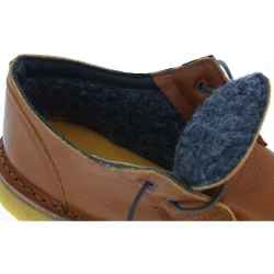 Scarpe basse da uomo in pelle marrone con fodera invernale