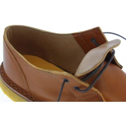 Niedrige Lederschuhe Mann hellbraune mit Winterfutter