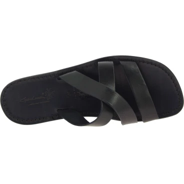 Handgemachte Schwarzem Leder Herren Pantoffeln Sandalen