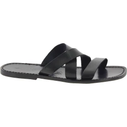 Handgemachte Schwarzem Leder Herren Pantoffeln Sandalen