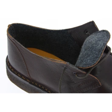 Scarpe basse da uomo in pelle marrone scuro con fodera invernale