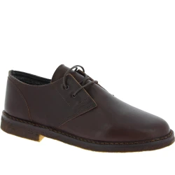 Zapatos bajos hombre de cuero marrón oscuro con forro de invierno