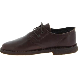 Men's dark brown leather low top shoes with winter lining