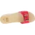 Handmade wooden clog slippers for men with adjustable red leather band