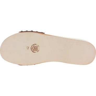 Zoccoli in legno uomo con fascia regolabile in pelle marrone scuro
