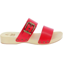 Handmade clogs for men with double adjustable red leather bands