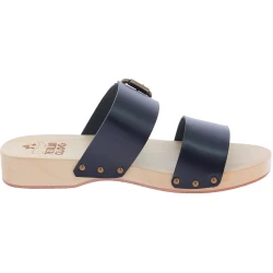 Sabots hommes artisanal avec double bande réglable en cuir noir