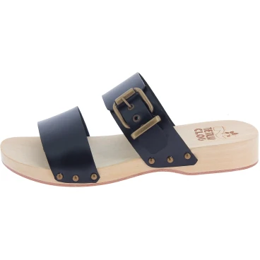 Handmade clogs for men with double adjustable black leather bands