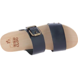 Sabots hommes artisanal avec double bande réglable en cuir noir