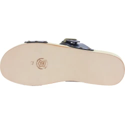 Zuecos artesanales hombre con doble tira ajustable de piel negro