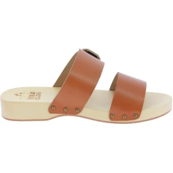Handmade men's clogs with double adjustable brown leather bands