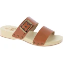 Handmade men's clogs with double adjustable brown leather bands