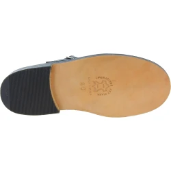Women's black leather t-strap low top shoes handmade in Italy