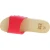 Handmade men's wooden clogs with large red leather band