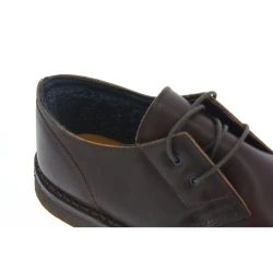 Zapatos bajos para mujer en piel marrón oscuro con forro de cordero