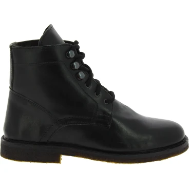 Botines para mujer de cuero negro Hecho a mano en Italia