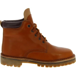 Bottines hommes faites à la main en cuir marron et semelle Vibram