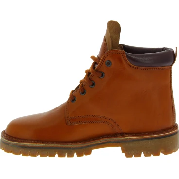 Botines hombre hechos a mano en piel marrón y suela Vibram