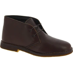Men's dark brown leather chukka boots with winter lining