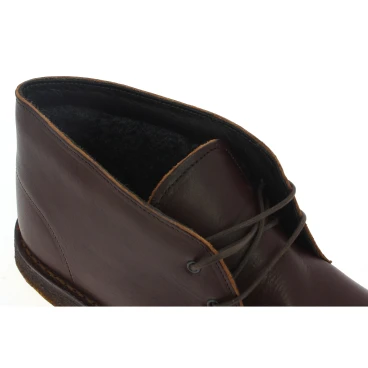 Desert Lederboots Mann Dunkelbraun mit Winterfutter