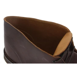 Desert boots homme en cuir marron foncé avec doublure d'hiver