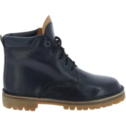 Bottines femmes faites à la main en cuir noir avec semelle Vibram