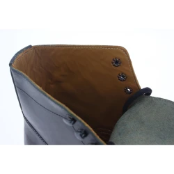 Men's black leather ankle boots with winter lining