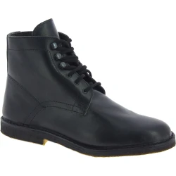 Men's black leather ankle boots with winter lining