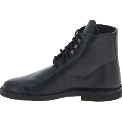 Men's black leather ankle boots with winter lining