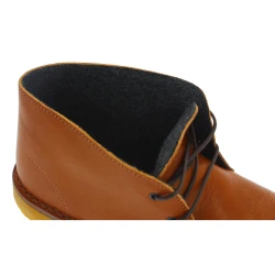 Botas desierto para mujer de cuero marrón con forro de invierno