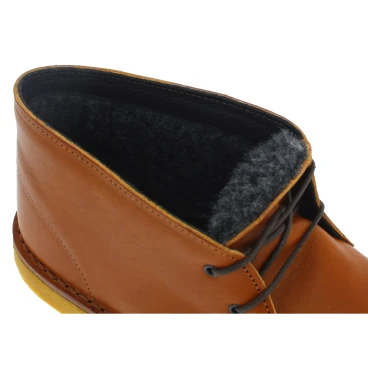 Desert boots femme en cuir marron avec doublure d'hiver