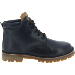 Bottines hommes faites à la main en cuir noir et semelle Vibram
