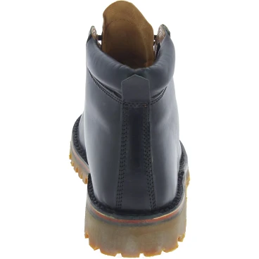 Bottines hommes faites à la main en cuir noir et semelle Vibram