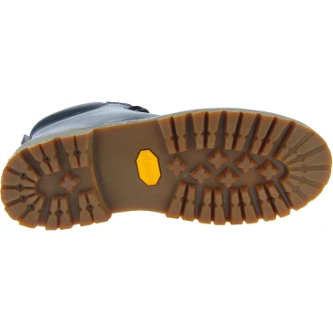 Bottines hommes faites à la main en cuir noir et semelle Vibram