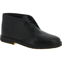 Botas desierto para hombre de cuero negro con forro de invierno