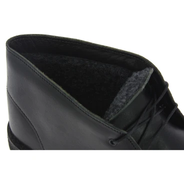 Desert Lederboots Mann Schwarze mit Winterfutter