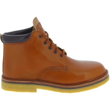 Bottines artisanales en cuir au tannage végétal marron