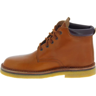 Bottines artisanales en cuir au tannage végétal marron