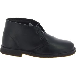 Women's black leather chukka boots with winter lining