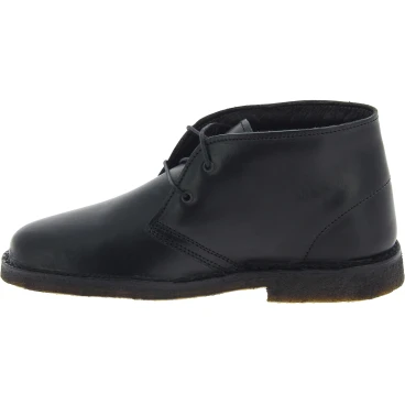 Desert boots femme en cuir noir avec doublure d'hiver