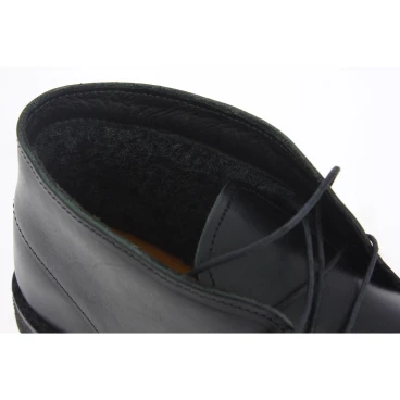 Desert boots femme en cuir noir avec doublure d'hiver