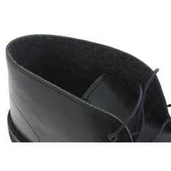 Women's black leather chukka boots with winter lining