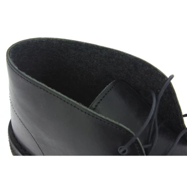 Desert boots femme en cuir noir avec doublure d'hiver