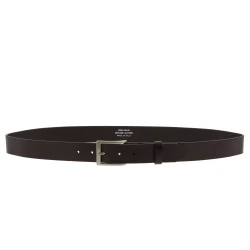 Ceinture en cuir marron foncé au tannage végétal avec boucle en métal