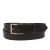 Vegetable tanned dark brown leather belt with metal buckle