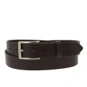 Ceinture en cuir femme marron foncé au tannage végétal avec boucle en métal