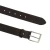 Vegetable tanned dark brown leather belt with metal buckle