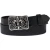 Handcrafted black leather belt with Florentine lily buckle