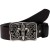 Handcrafted dark brown leather belt with Florentine lily buckle
