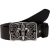 Handcrafted dark brown leather belt with Florentine lily buckle